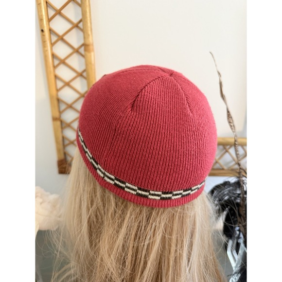Vintage Mickey Mouse Red XS Beanie Auto Racing 28‎ Flag Checkers Hat Cap Unisex main image 6